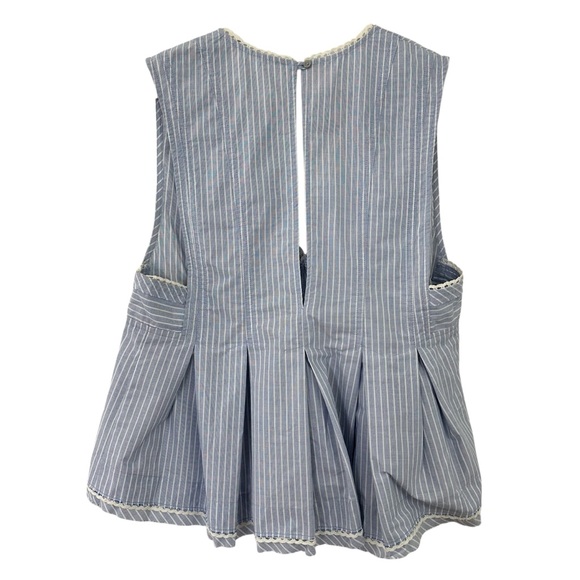 NWT FREE PEOPLE GOOD FEELS BLUE STRIPED PEPLUM TOP SIZE S - Picture 2 of 7